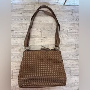Woven Bronze/Brown Faux Leather Purse
